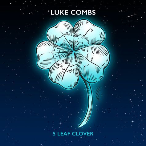 Luke Combs Tattoo Ideas, 5 Leaf Clover Tattoo, 5 Leaf Clover, Leaf Clover Tattoo, Vinyl Paintings, Five Leaf Clover, Clover Tattoo, Country Tattoos, Clover Tattoos