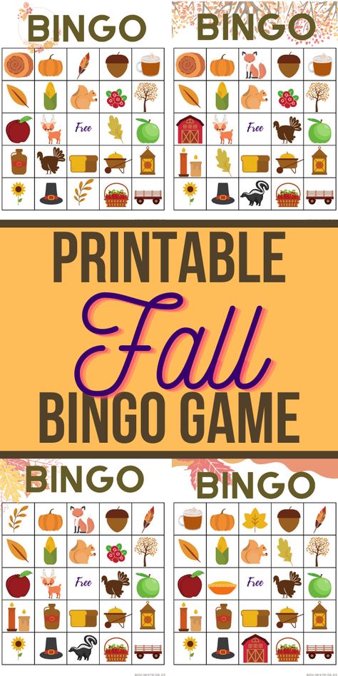 This Fall Bingo printable game has fun icons for leaves, Fall foods, nature and forest animals! All items that go with fall fun. Play with up to 4 players. #printablebingogame #fallgamesforkids #kidsactivities #kidsprintables Snowflake Out Of Paper, Diy Paper Snowflakes, Bingo Printable Free, Fall Bingo, Make A Snowflake, Thanksgiving Games For Adults, Bingo Games For Kids, Thanksgiving Bingo, Thanksgiving Games For Kids