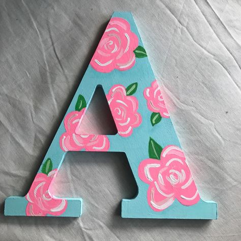 Zta Letters, Greek Ideas, Big Little Canvas, Painted Wood Letters, Wood Initials, Painted Initials, Painting Wooden Letters, Tri Sigma, Sorority Letters