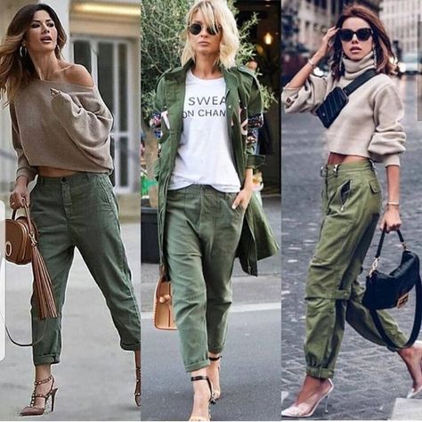 Military Green Pants, Joggers Outfit Women, Green Pants Outfit, Rok Outfit, Cargo Outfit, Joggers Outfit, Populaire Outfits, Classy Casual Outfits, Ținută Casual