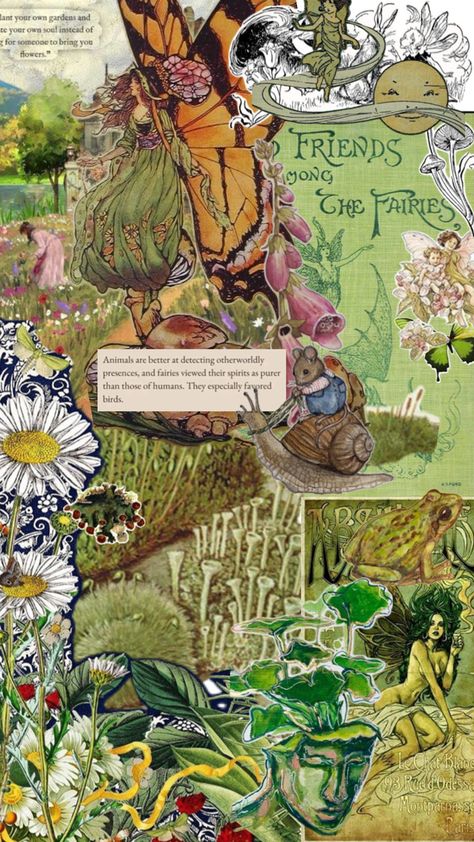 Fairy Aesthetic Collage, Fairytale Collage, Ae Core, Shuffles Collage, Cottage Core Wallpaper, Green Moodboard, Ghibli Aesthetic, Bee Crafts For Kids, Fairycore Fairy