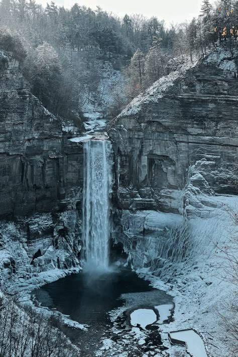 Frozen River Aesthetic, Snowy Waterfall, Arctic Aesthetic, Snow Waterfall, Waterfall Castle, Ice Forest, Winter Waterfall, Frozen Waterfall, Winter Landscape Photography