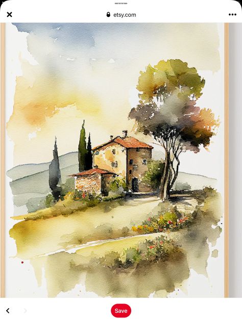 Tuscany Winery, Tuscany Wineries, Vineyard Artwork, Anger Art, Tuscany Landscape, Pastel Poster, Italy Landscape, Italy Painting, Italian Landscape