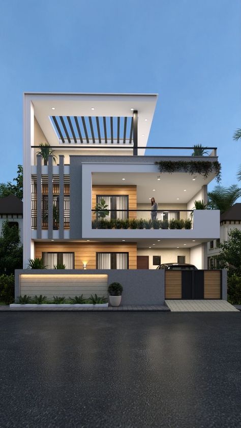 House Modern Design Architecture, New Home Elevation Design, Home Elevation Indian, Front Elevation Of Home, Elevation Of House Modern, Exterior And Interior House Design, Elevation For Duplex House, Beautiful Duplex Houses, Architectural Buildings Design