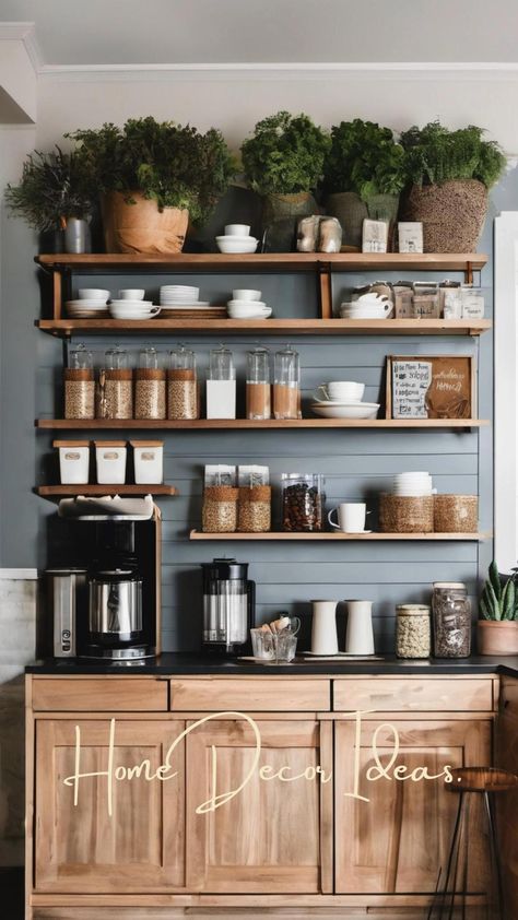 Coffee Bar Styling Ideas: #TeaTimeTraditions Western Coffee Bar, Bar Styling Ideas, Coffee Bar Styling, Home Coffee Bar Ideas, Cafe At Home, Coffee Bar Ideas Kitchen Counter, Coffee Bar Cart, Coffee Inspiration, Coffee Station Kitchen