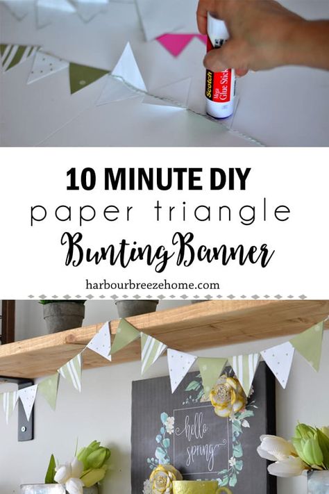 Diy Triangle Banner, Banner Diy Paper, Paper Banner Diy, Diy Banner Template, Diy Bunting Banner, Paper Triangle, Triangle Bunting, Triangle Template, Bunting Diy