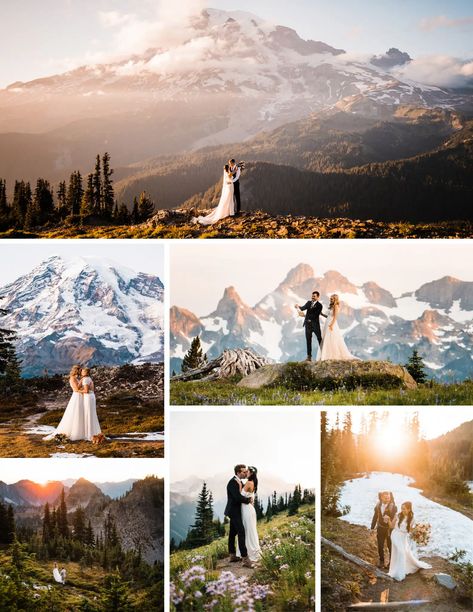 The Most Beautiful Places for Eloping in Washington | The Foxes 🦊 Wa State Elopement, Washington Photoshoot Locations, Elope Washington State, Washington Elopement Locations, Elopement Washington State, Wedding Washington State, Switzerland Elopement, Small Elopement Wedding, Washington State Wedding