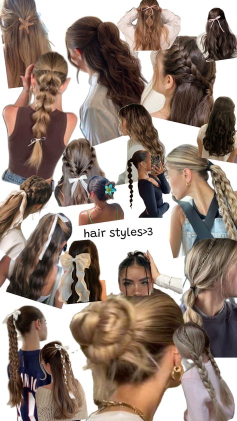 School 6th Grade, Cute Volleyball Hairstyles, Hair Styles For School, Styles For School, Hair Styels, Cute Hairstyles For School, Hair Inspiration Long, Greasy Hair Hairstyles, Hair Tutorials For Medium Hair