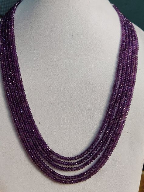 Amethyst Beads Necklace Indian, Necklaces Ideas, Beads Colors, Necklace African, Faceted Bead Necklace, Diamond Wedding Jewelry, Beaded Jewelry Necklaces, Amethyst Gold, Multi Sapphire