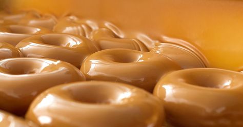 Icing For Donuts, Caramel Doughnuts, Ice Cream Syrup, Glazed Doughnut, Bourbon Sauce, Krispy Kreme Doughnut, Caramel Icing, Glazed Donuts, Glazed Doughnuts