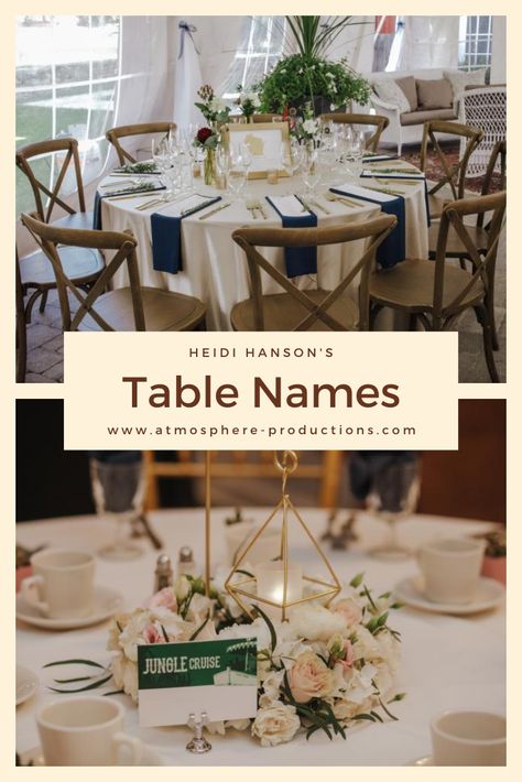 Instead Of Table Numbers, Wedding Table Names Instead Of Numbers, Wedding Table Names, Table Names, Banquet Tables, Wedding Professional, Always And Forever, Table Numbers, Wedding Tips