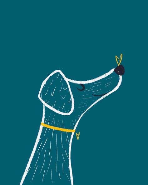 Quirky dog illustration. 1950s Dog Illustration, Lab Dog Illustration, Paw Illustration Dog, Quirky Dog Illustration, Dog Cute Illustration, Pet Illustration Design, Pet Mural, Dog Poster Design, Dog Illustration Simple