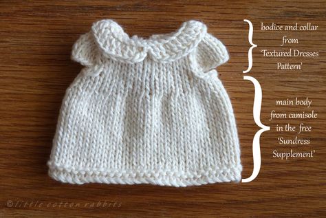 Baby Doll Clothes Patterns Free Knitted Dresses, Knitted Doll Clothes Patterns, Woods Autumn, Bunny Clothes, Walking In The Woods, Crunchy Leaves, Miniature Knitting, Knit Dress Pattern, Knitting Dolls Clothes