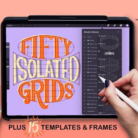 Procreate Lettering Template Grids Lettering Templates, Make A Color Palette, Calligraphy Templates, Ipad Lettering Procreate, Letter Composition, Procreate Ipad Tutorials, Unique Lettering, Decision Fatigue, Lettering Guide