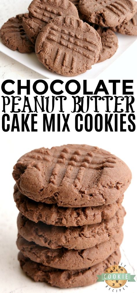 Peanut Butter Cake Mix Cookies, Candies Recipes, Chocolate Cake Mix Cookies, Soft Cookies, Peanut Butter Eggs, Chocolate Peanut Butter Cake, Chocolate Cake Cookies, Dessert Recipies, Cake Mix Cookie Recipes