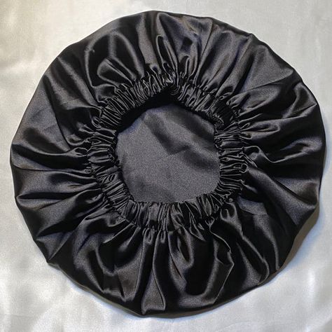 Satin Bonnets – The Satin Diaries Black Bonnet, Satin Bonnets, Long Length Hair, Silk Bonnet, Satin Bonnet, Satin Pillowcase, 4c Hairstyles, Frizz Free, Shoulder Length Hair