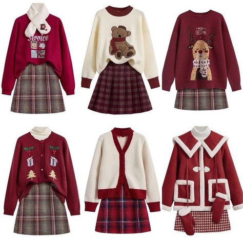 Christmas Dressing, Xmas Outfits, Kawaii Fashion Outfits, Trendy Fall Outfits, Kpop Fashion Outfits, Kawaii Clothes, And Dresses, Stage Outfits, Kpop Outfits