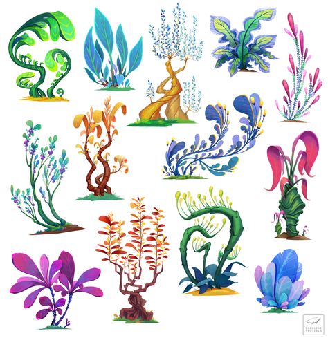 ArtStation - Random Plants Plants Reference, Space Comic, Fantasy Nature, Alien Plants, Alien Life, Plant Magic, Motif Tropical, Plant Fungus, Doodle Ideas