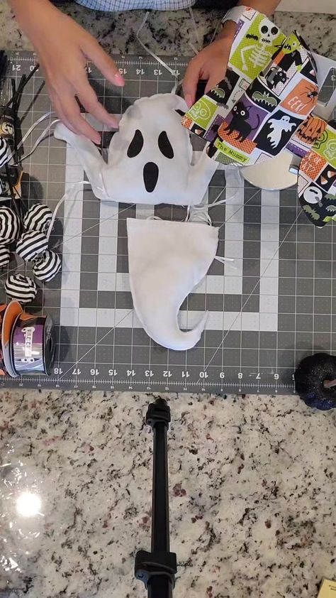 Halloween Ghost Wreath #Halloween #wreath #wreathmaking #homedecor #decor #diy #craft #crafting | Wreath Be With You | Wreath Be With You · Original audio Ghost Wreath, Diy Ghost, Halloween Ghost Decorations, Wreath Attachments, Ghost Diy, Halloween Crafts Decorations, Wreath Halloween, Outdoor Wreaths, Haunted Houses