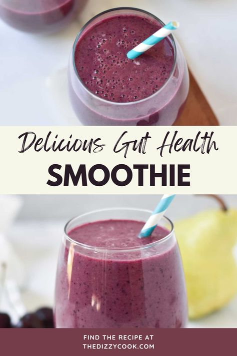 Healthy Smoothies For Digestion, Healthy Drinks For Gut Health, Smoothies For Digestive Issues, Best Smoothies For Gut Health, Smoothies For Gut Healing, Gut Soothing Smoothie, Microbiome Smoothie, Probiotic Smoothie Recipes, Healthy Gut Smoothie Recipes