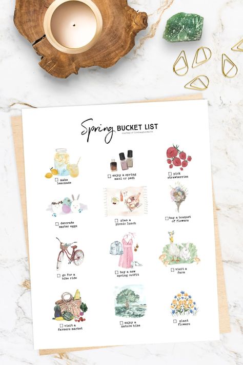 Fun Spring Activities, Printable Bucket List, Spring Bucket List, Easter Buckets, Spring Printables, Fall Bucket List, Spring Awakening, Road Trip Planning, Spring Activities