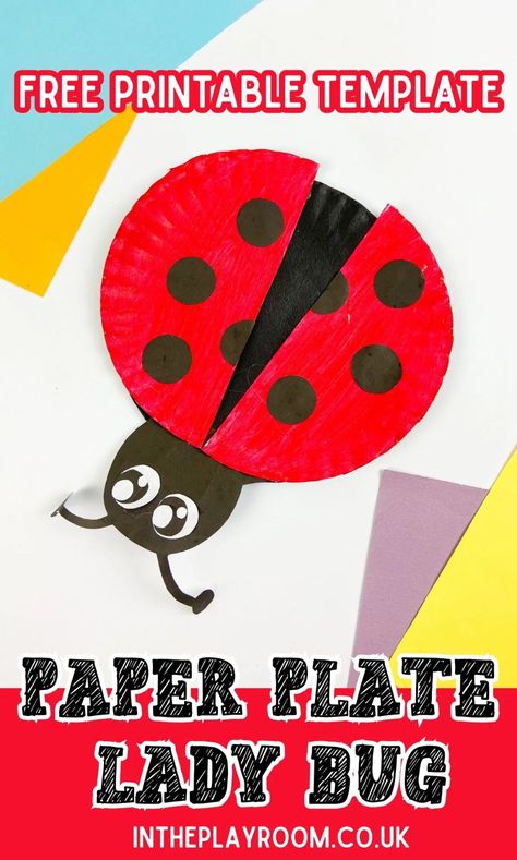 Easy Paper Plate Ladybug Craft with Free Printable Template  - In The Playroom Toddler Home Activities, Ladybug Craft, Ladybug Wings, April Crafts, Turtle Crafts, Paper Plate Crafts For Kids, Ladybug Crafts, Rainy Day Fun, Winter Activities For Kids