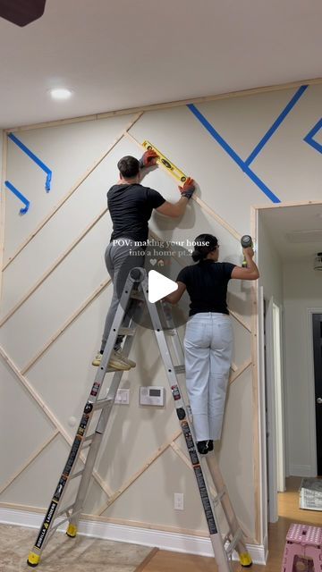 studymoofin 🤍 on Instagram: "In LOVE with our entryway progressss 🥹 accent wall finally finished!! Next up decorr 🤍" End Of Hallway Accent Wall Ideas, Entry Wall Design Ideas, Entrance Hallway Wall Decor, Staircase Ideas Wall, Double Height Staircase Wall Design Modern, Accent Wall With Door, Entryway Picture Wall Ideas, Slat Wall Entryway, Stairs Accent Wall