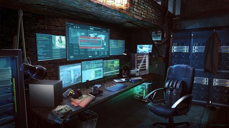 Hacker Room, Cyberpunk Room, Hacker Girl, Teknologi Futuristik, Hacker Aesthetic, Desktop Setup, Cyberpunk Aesthetic, Computer Room, Gaming Room Setup