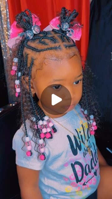 Kids Hairstylist ❤️ on Instagram: "Nyxx has been my bougie babe for a year as of today🤞🏽🔒 It’s also her 2nd bday, show my girl some love💕🥳🎉 •  •  •  • #hairgrowth #hairvideos #knotless #mediumknotless #explore #supportblackbusinesses #braidedhairstyles #braidinspiration #braidsformen #boybraids #naturalbraids #protectivehairstyles #hairinspo #texasbraiders #hairgrowth #trendingreels #fyp #hairloss #curlyhairstyles #naturalhairstyles #simplehairstyles #kidsbraids #easyhairstyles #hairstyles #hairtransformation #hairtutorial #childrenhairstyles #naturalhairdaily #toddlerhairstyles #hairgoals" Toddler Half Up Half Down Braids, Kids Braided Hairstyles Natural Hair Without Beads, Braid Hair Styles For Kids, Lil Girl Braided Hairstyles, Bead Hairstyles For Kids, Toddler Birthday Hairstyles Black, Lil Girls Braided Hairstyles, Hairstyles For 2 Year Girl Black, Cute Birthday Hairstyles For Kids