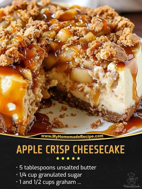 Cherry Pie Bars Recipe, Apple Crisp Topping, Apple Crisp Cheesecake, Pie Bar Recipes, Apple Cheesecake, Apple Crisp Recipes, Grandmas Recipes, Graham Cracker Crumbs, Graham Cracker