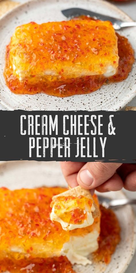 Cream Cheese And Nuts Dip, Thanksgiving Cream Cheese Appetizer, Cheese Ball With Jelly On Top, Cream Cheese And Jalapeno Dip, Pepper Jack Cream Cheese Dip, Jam And Cream Cheese Dip, Cream Cheese Topped With Jelly, Cream Cheese And Apricot Preserves Dip, Cream Cheese With Pepper Jelly Dips