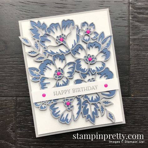 SNEAK PEEK! Blossoms In Bloom Bundle Birthday Card | Stampin' Pretty Blossoms In Bloom, Stampin Up 2020 2021, Mary Fish, Stampin Pretty, Fleurs Diy, Stampin Up Catalog, Stamping Up Cards, Card Making Inspiration, Card Tutorials