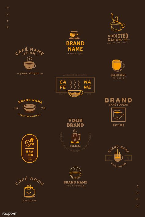 Coffee shop badge logo vector set | premium image by rawpixel.com / Techi Coffee Shop Names Ideas Logo, Vintage Branding Design, Logo Coffee Shop, Coffee Logos, Cafe Branding Design, Cafe Logos, Coffee Shop Names, Coffee Names, Logo Design Coffee