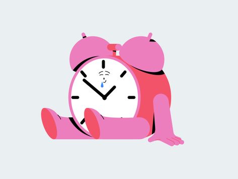 Snooze gif loop animated facebook illustrator character animation after effects Animated Illustration Gif, Loop Animation Motion Graphics, Character Animation Gif, Sharing Illustration, Clock Character, After Effects Animation, Motion Illustration, Cat Animation, Looping Animation