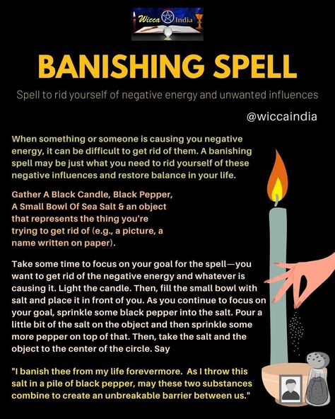 Banishing Spells, Spells That Actually Work, Candle Magic Spells, Witchcraft Spells For Beginners, Hoodoo Spells, Banishing Spell, Spells For Beginners, Easy Spells, Witch Spirituality