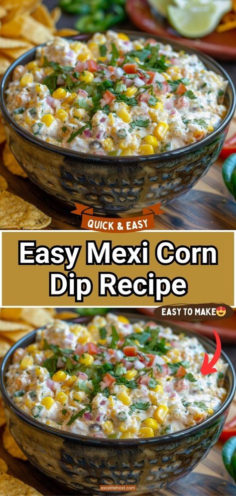 Bring the sizzle of a Mexican fiesta to your table with our Mexican Corn Dip! This vibrant and flavorful dish combines the sweetness of corn with the kick of spices and the creaminess of cheese. Perfect for parties, game nights, or any gathering, this dip is a crowd-pleaser that will have your guest… Cajun Corn Dip, Mexicorn Corn Dip, Mexi Corn Dip, Mexican Corn Dip Recipe, Mexi Corn, Fiesta Corn Dip, Cheesy Corn Dip, Mexican Corn Dip, Fiesta Dip