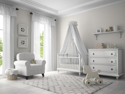 Crown Breatheasy paints, for walls, ceilings, wood and metal are ideal for a childs room. We've used delicate tones of grey and off white, with "Spotlight"Breatheasy Mid Sheen paired with"Clay White"Quick Dry Non Drip Satin for this tranquil look. Small Nurseries, Jungle Room, Improve Indoor Air Quality, Boy Decor, Nursery Baby Room, Gender Neutral Nursery, White Rooms, Baby Bedroom, Baby's Room