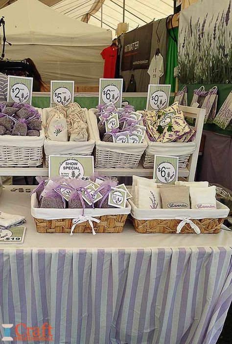 Handmade lavender products. Product Display Ideas Exhibition, Diy Soap Display Craft Booths, Rustic Booth Display Ideas, Small Stall Design, Soap Booth, Vendor Table Display, Craft Table Display, Table Booth, Craft Stall Display