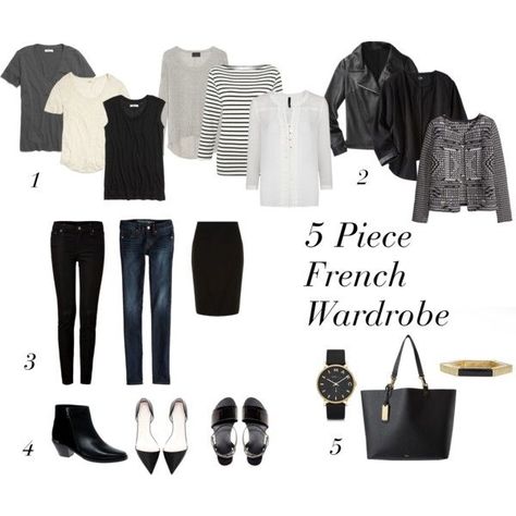 "5 Piece French Wardrobe" by designismymuse on Polyvore 5 Piece French Wardrobe, French Wardrobe, Winter Travel Outfit, Minimalist Capsule Wardrobe, Minimal Classic, Stil Inspiration, French Chic, Minimalist Wardrobe, Casual Winter Outfits