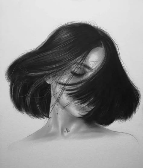 Realistic Hair Drawing, Pencil Drawing Images, Abstract Pencil Drawings, Pencil Portrait Drawing, Realistic Pencil Drawings, Pencil Sketch Images, Hair Sketch, Charcoal Portraits, Cool Pencil Drawings