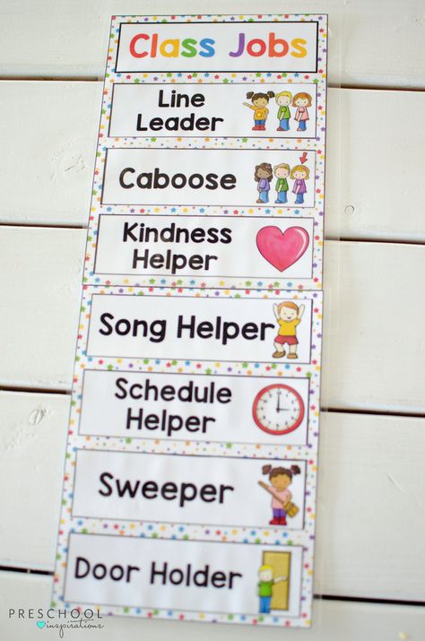 Classroom Jobs Helper Chart and Ideas - Preschool Inspirations Classroom Chore Chart, Preschool Job Chart, Preschool Classroom Jobs, Classroom Helper Chart, Preschool Jobs, Helper Chart, Classroom Job Chart, Classroom Helpers, Classroom Charts