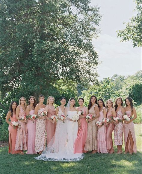 Pink Bridesmaids Dresses, Pink Bridesmaids, Bridesmaids Dress Inspiration, Tented Wedding, Pink Bridesmaid Dress, Bridesmaid Colors, Private Home, Pink Bridesmaid Dresses, Dream Wedding Ideas Dresses