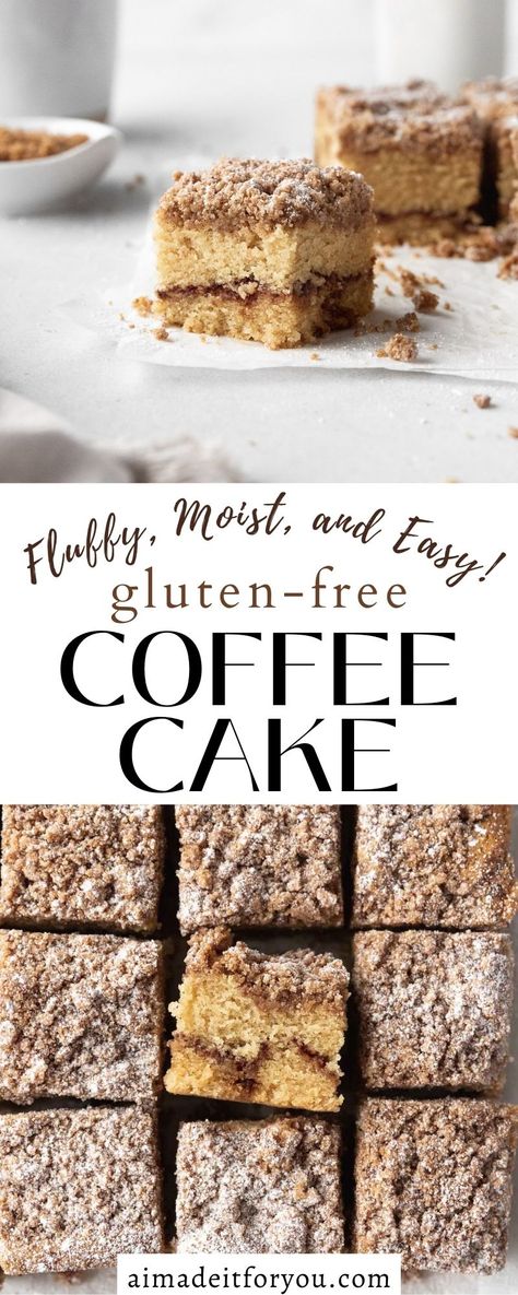 Gluten Free Coffee Cake Recipe, Gluten Free Coffee Cake, Gluten Free Coffee, Dairy Free Coffee, Pantry Recipes, Gluten Free Cake Recipe, Crumb Cake Recipe, Cinnamon Coffee Cake, Gf Baking