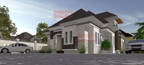 Bungalow With Penthouse, 4 Bedroom Bungalow, Africa Design, Penthouse Design, Modern Residential Architecture, Bungalow Style House, Bungalow Style House Plans, Penthouse Suite, Modern Bungalow House