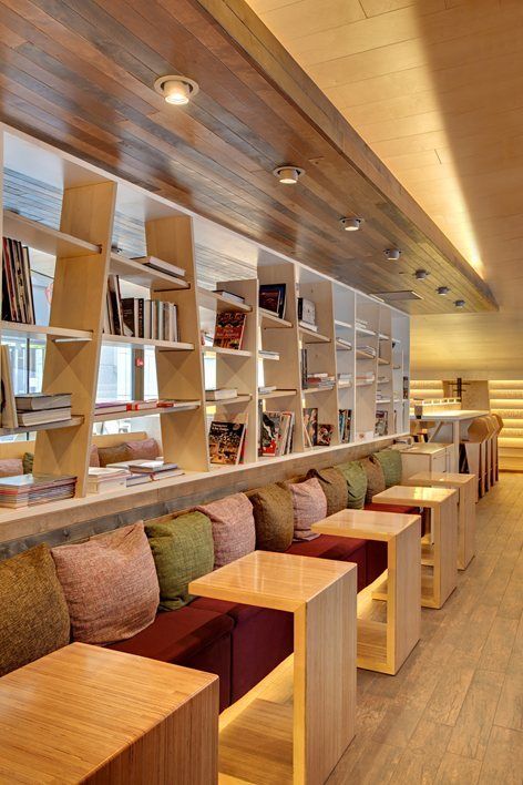 Cafeteria Design, Bookstore Design, Library Cafe, Asma Kat, Study Cafe, Bookstore Cafe, Coffee Shop Interior Design, Cafe Shop Design, Book Bar