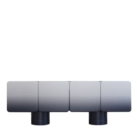 This elegant sideboard features four rounded doors with soft-closing hinges and two stylish round legs. Its design includes beautifully rounded fronts and angles, adding a touch of sophistication also enriched by the internal drawer and shelves. The matte lacquered finish with a handmade effect "Gradient" - the blur of color from Black Blue to Greige - provides a smooth and contemporary look. Gradient Furniture, Sideboard Modern, Dresser Shelves, Contemporary Sideboard, Wallpaper Walls Decor, Mediterranean Decor, Tabletop Accessories, Swivel Armchair, Sideboard Storage