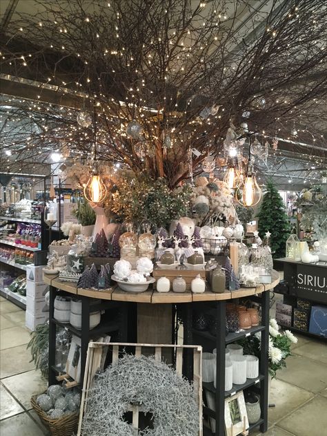 Christmas @thegardensociety Christmas Display Tables, Boutique Christmas Decorations, Home Decor Store Christmas Display, Retail Holiday Display, Christmas Boutique Display Ideas, Christmas Gift Shop Display, Winter Boutique Display, Storefront Christmas Displays Boutique, Christmas Boutique Decor