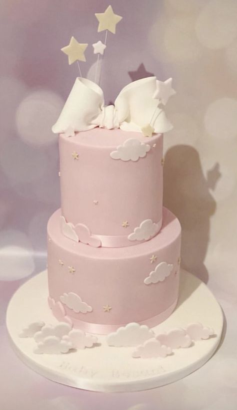 Pink Cloud Cake, Pink Cloud Theme Party, On Cloud 9 Cake Ideas, Clouds Theme Cake, Cloud Cakes Ideas, Pink Clouds Baby Shower Theme, Clouds Baby Shower Theme Girl, Cloud Nine Baby Shower Cake, Cloud Themed Cake