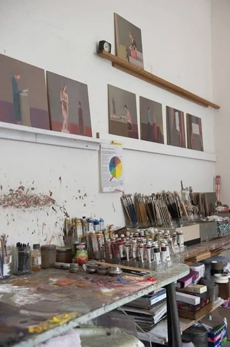 Studio Seni, Art Studio Ideas, Home Art Studios, Ruangan Studio, Drawing Music, Art Studio Storage, Art Studio Space, Art Studio Organization, Art Studio Room