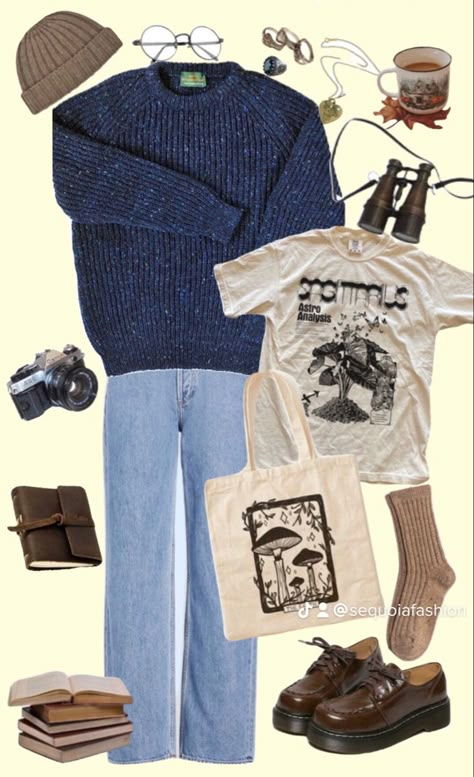 Barista Aesthetic Outfit Male, Grandpacore Outfit Boy, Mac Demarco Aesthetic Outfits, Granola Aesthetic Outfit Men, Environmental Science Aesthetic Outfit, Artsy Outfits Men, Granola Aesthetic Men, Coastal Grandpa Outfits Men, Granola Gay Aesthetic